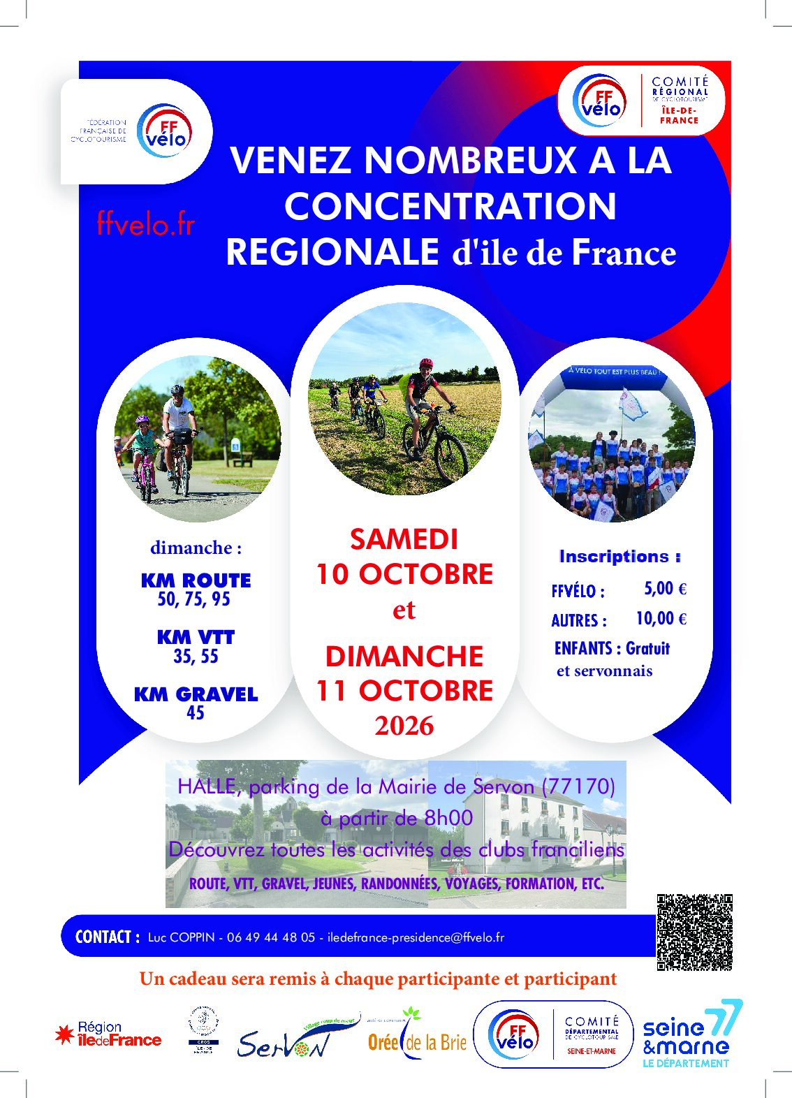 Concentration Régionale Île de France FF Vélo 2026 : rendez-vous les 10 et 11 octobre 2026 à Servon